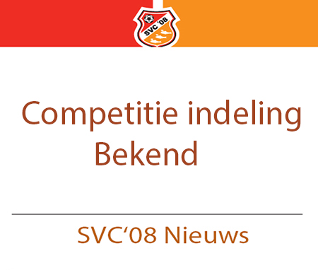Competitie indeling bekend